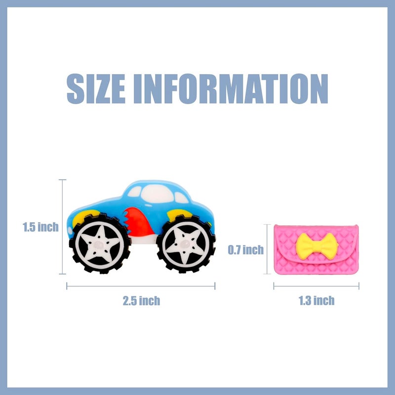 Clock King 132pcs 3D Cute Kids Erasers, Random Desktop Pet Toys Gifts, Classroom Rewards Kids Party Gifts, Various Styles Such as Animals, Food, Plants, Space, Princess, Sports, Halloween, Christmas - Image 2
